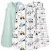 Baby Sleep Sack 6-12 Months 3 Pack 100% Cotton Lightweight 0.5 TOG Wearable Blanket Baby Sleep Bag with 2-Way Zipper for Newborn Infant Blue