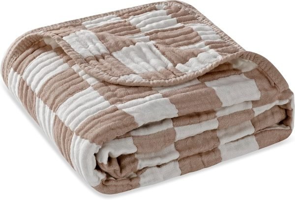91mNCY-7gcL._AC_SL1500 Ultra Soft Muslin Baby Blanket, Made of Viscose from Bamboo and Muslin from Cotton, A Versatile Swaddle and Bed Blanket for Babies, Toddlers, Boys, and Girls (Forest Elephant 1 Pack).