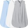 3 Pack Baby Sleep Sack 3-6 Months 100% Rayon Cotton Baby Sleeping Bag 2-Way Zipper Toddler Wearable Blankets Comfy Stretchy Thin Sleep Sacks TOG 0.3