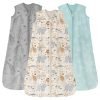 Baby Sleep Sack 6-12 Months 3 Pack 100% Cotton Lightweight 0.5 TOG Wearable Blanket Baby Sleep Bag with 2-Way Zipper for Newborn Infant Blue