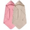 Hooded Baby Towels for Newborn 2 Pack 100% Muslin Cotton Baby Bath Towel with Hood for Babies, Infant, Toddler and Kids, Large 32x32Inch, Soft and Absorbent Newborn Essential